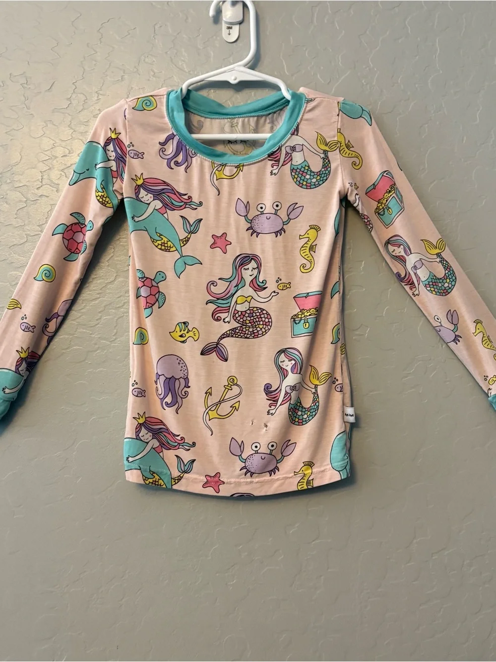 Little Sleepies OG retired pink mermaid two piece bamboo pajama set size 4t